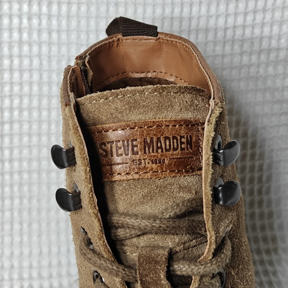 Steve Madden Packer Cap Toe Suede Chukka Boot In Dark Taupe Suede Men's Size 10